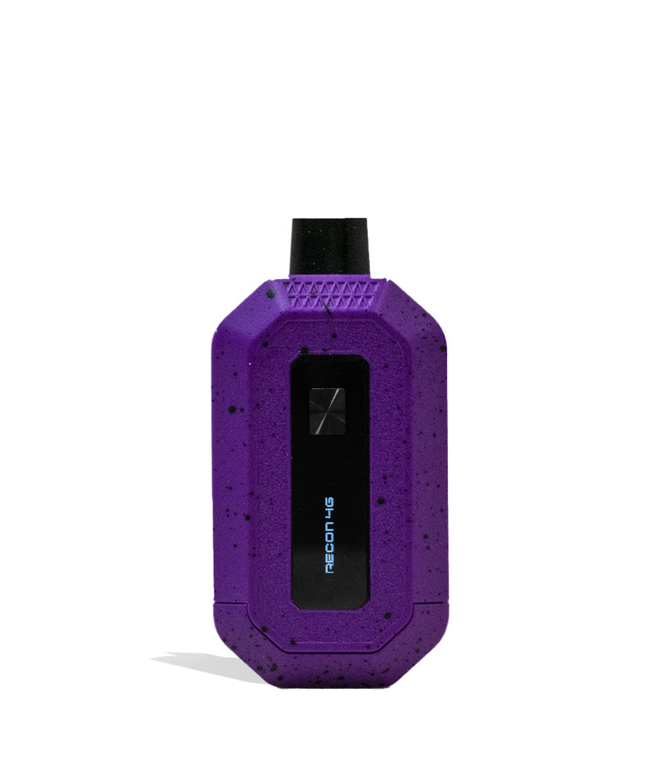Purple Black Spatter Wulf Mods Recon 4g Dual Cartridge Vaporizer Front View on White Background