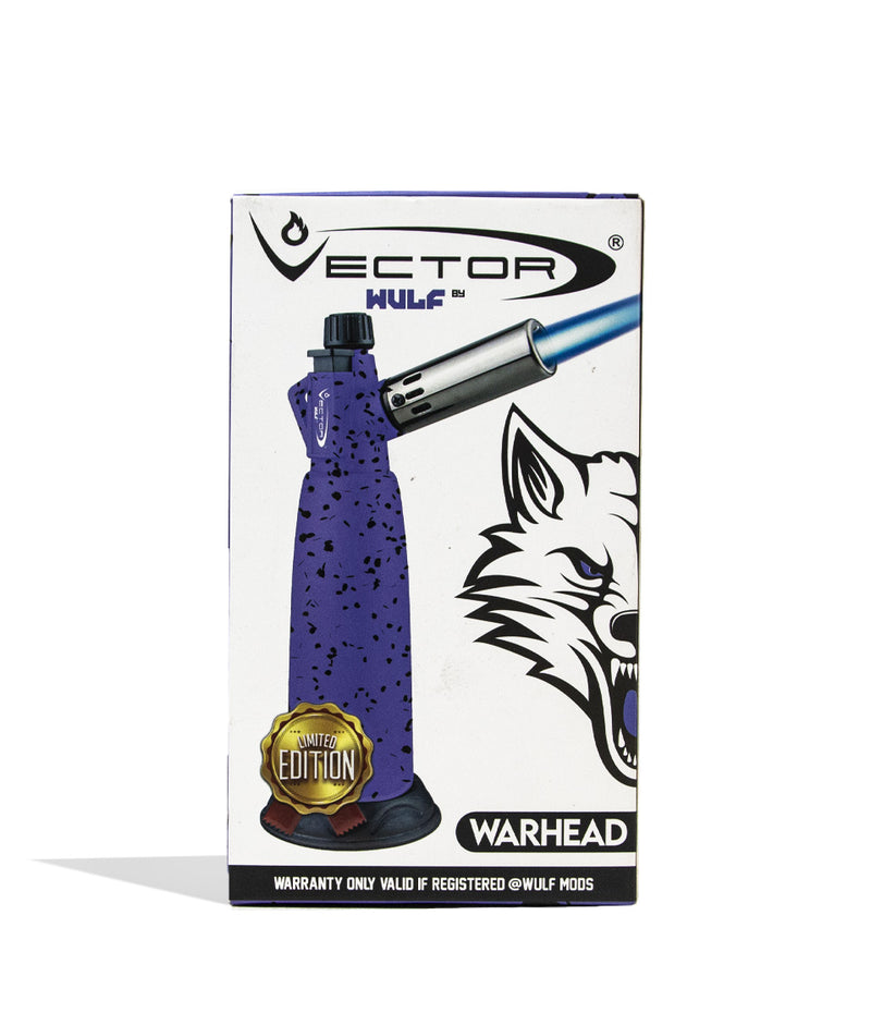 Purple Black  Spatter Wulf Mods Warhead Torch Packaging on white background