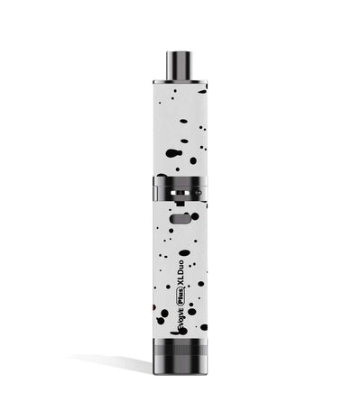 White Black Spatter Wulf Mods Evolve Plus XL Duo 2-in-1 Kit Dry Herb Front View on White Background