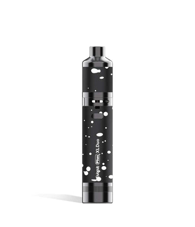 Black White Spatter Wulf Mods Evolve Plus XL Duo 2-in-1 Kit Wax Pen Front View on White Background