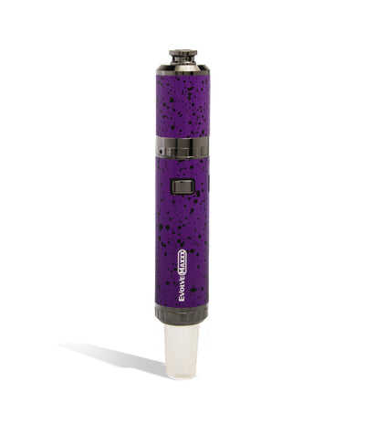 Purple Black Spatter Wulf Mods Evolve Maxxx 3 in 1 Kit Dab Rig Front View on White Background