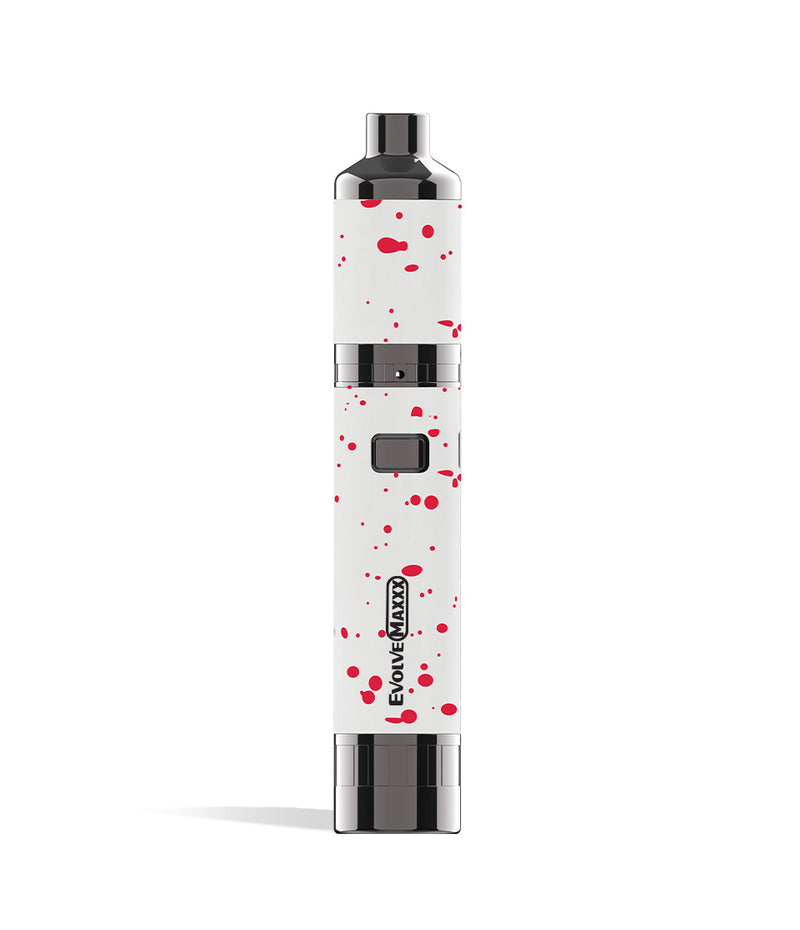 White Red Spatter Wulf Mods Evolve Maxxx 3 in 1 Kit Wax Pen Front View on White Background