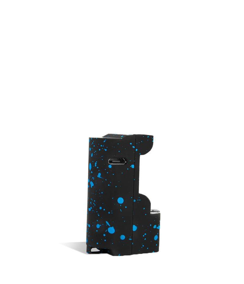 Black Blue Spatter Wulf Mods Micro Plus Cartridge Vaporizer Back View on White Background