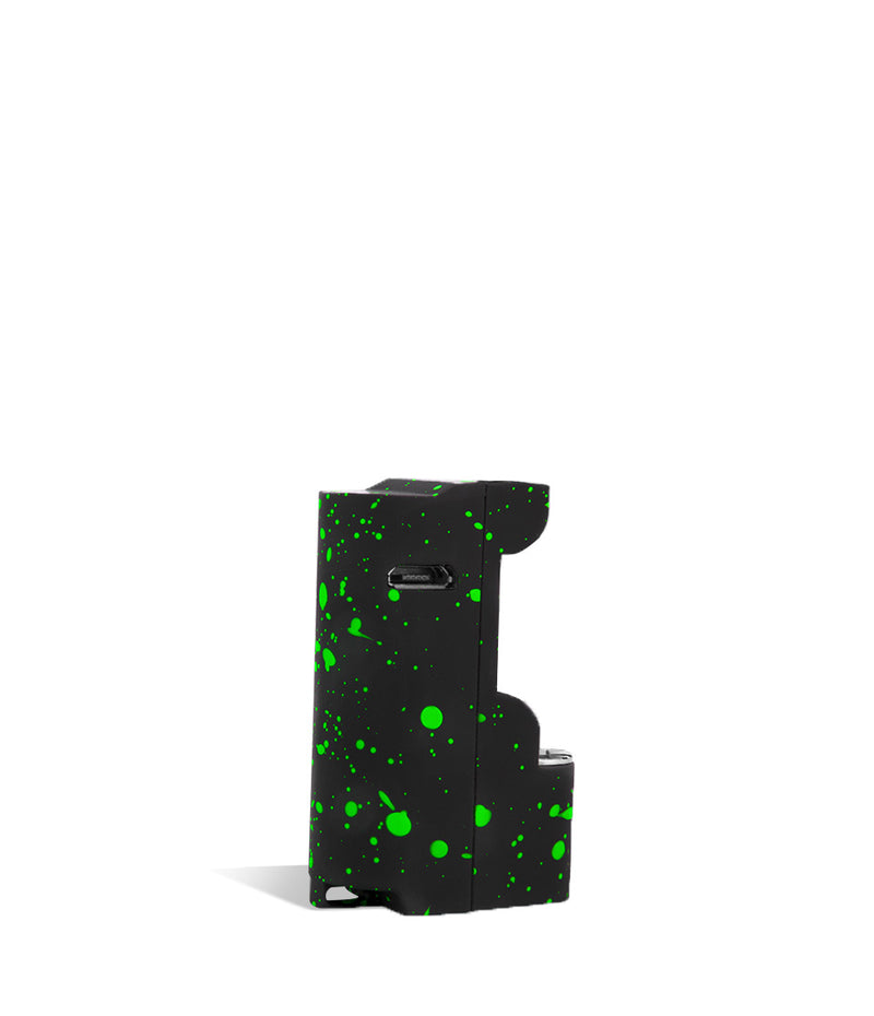Black Green Spatter Wulf Mods Micro Plus Cartridge Vaporizer Back View on White Background