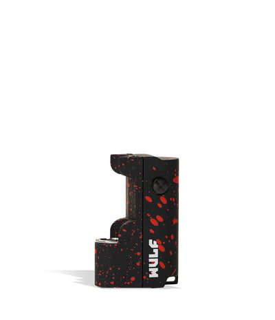 Black Red Spatter Wulf Mods Micro Plus Cartridge Vaporizer Front View on White Background