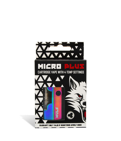 Full Color Wulf Mods Micro Plus Cartridge Vaporizer Packaging on White Background
