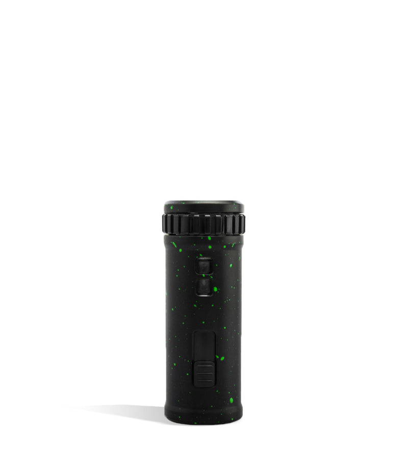Black Green Spatter Wulf Mods UNI S Back View Adjustable Cartridge Vaporizer on White Background