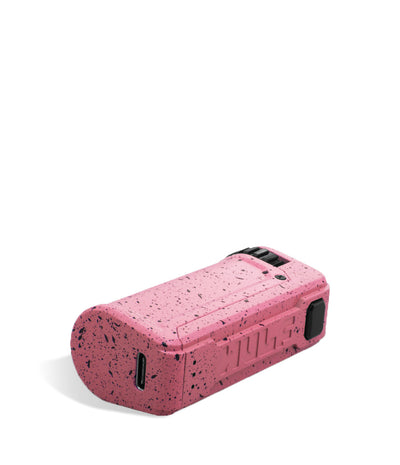 Pink Black Spatter Wulf Mods UNI S Bottom View Adjustable Cartridge Vaporizer on White Background