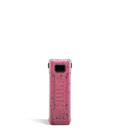 Pink Black Spatter Wulf Mods UNI S Face View Adjustable Cartridge Vaporizer on White Background
