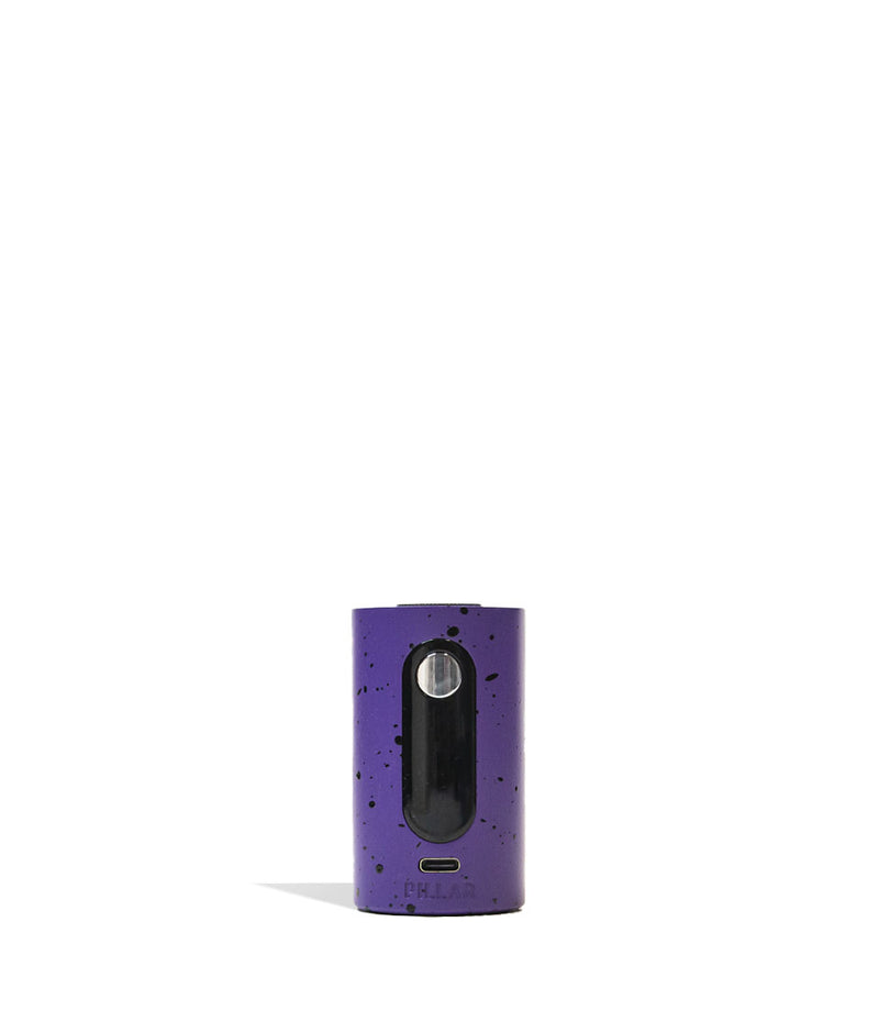 Purple Black Spatter Wulf Mods Pillar Mini E-Rig Base Front View on White Background