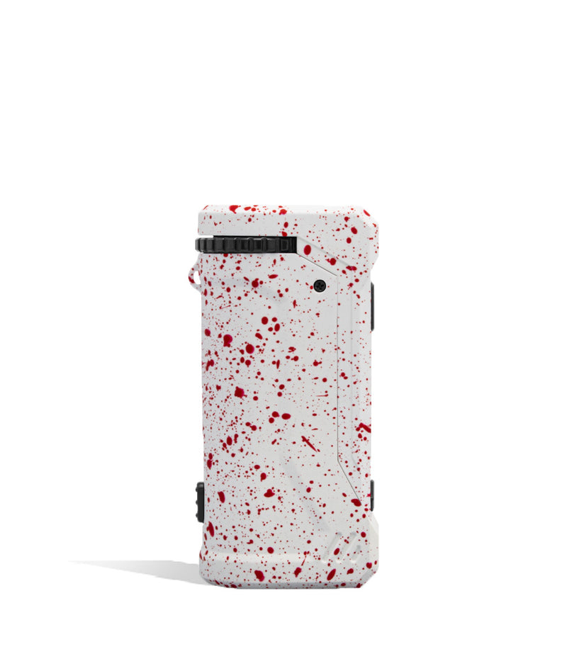 White Red Spatter Wulf Mods UNI Pro Adjustable Cartridge Vaporizer Side View on White Background