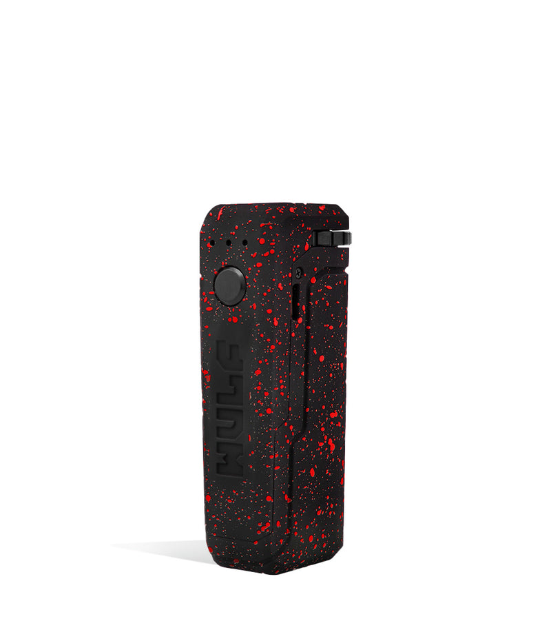 Black Red Spatter Wulf Mods UNI Adjustable Cartridge Vaporizer Side 1 View on White Background