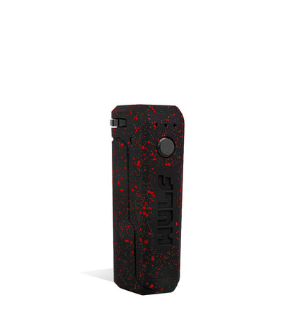 Black Red Spatter Wulf Mods UNI Adjustable Cartridge Vaporizer Side View on White Background