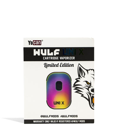 Full Color Wulf Mods UNI X Cartridge Vaporizer Box on white background
